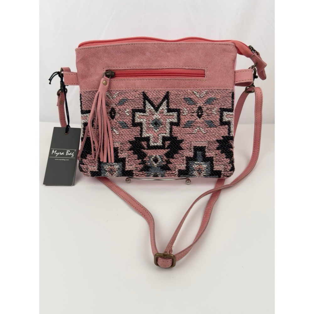 Myra Bag Suzanna Trail Small Crossbody Pink Southwestern Leather NWT S-8874